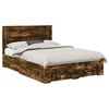 vidaXL Estructura de cama con caj&oacute;n Roble ahumado 140 x 200 cm