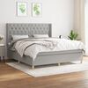 vidaXL Cama box spring con colch&oacute;n tela gris claro 160x200 cm