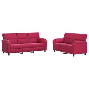vidaXL Juego de Sof&aacute; 2 pcs Rojo vino Terciopelo