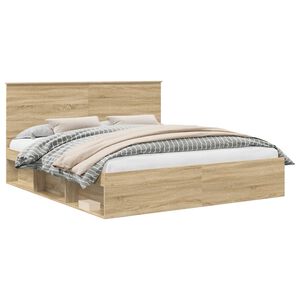 vidaXL Estructura de cama Sonoma 180 x 200 cm Madera de pino macizo