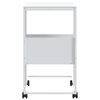 vidaXL Mesa auxiliar con ruedas madera ingenier&iacute;a blanco 55x36x63,5 cm
