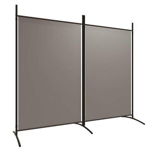 vidaXL Biombo divisor de 2 paneles de tela gris antracita 175x180 cm