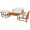 vidaXL Juego de muebles de jard&iacute;n 4 pzs y cojines madera maciza acacia