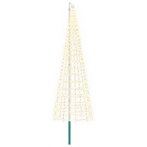 vidaXL &Aacute;rbol de Navidad con luces, estacas y m&aacute;stil 300 cm 550 LED