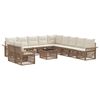 vidaXL Conjunto de sof&aacute;s de jard&iacute;n 12 pcs Beige rat&aacute;n sint&eacute;tico