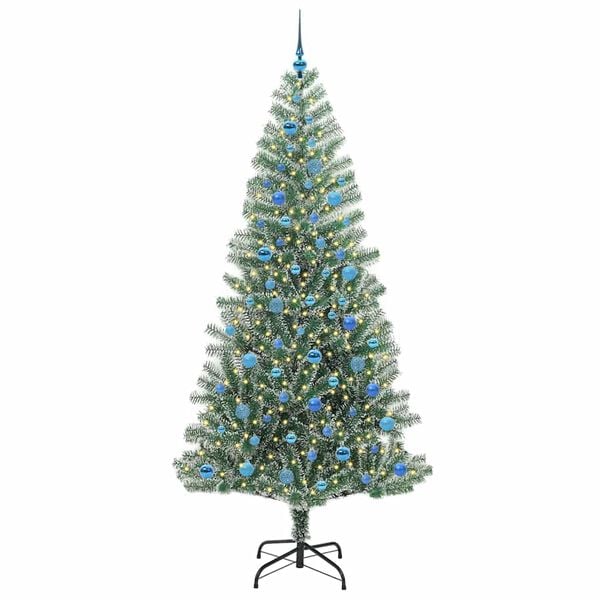 vidaXL &Aacute;rbol de Navidad Artificial Nevado con Luz LED Verde y 240 cm