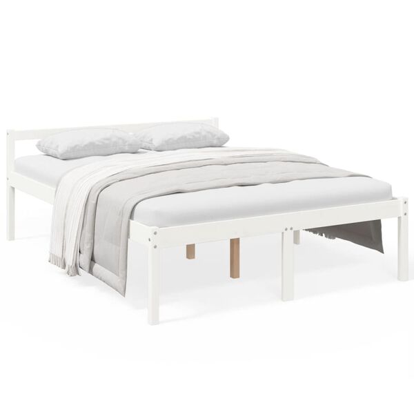 vidaXL Cama senior sin colch&oacute;n madera maciza de pino blanco 160x200 cm