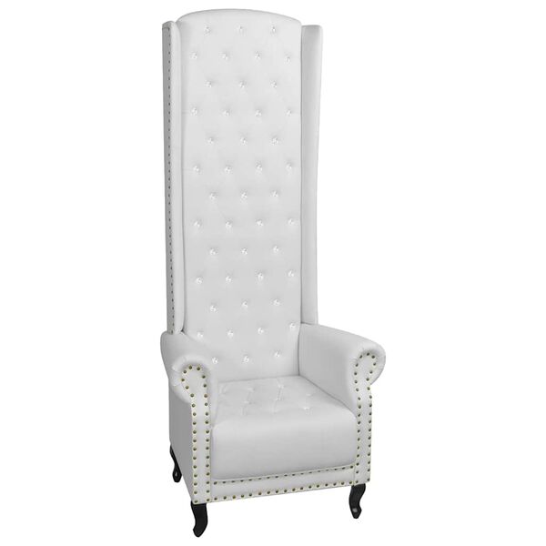 vidaXL Sillón de respaldo alto cuero sintético blanco