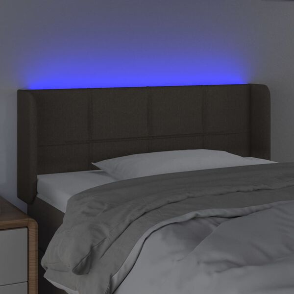 vidaXL Cabecero con LED de tela gris taupe 93x16x78/88 cm