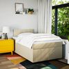 vidaXL Cama box spring con colch&oacute;n tela color crema 120x190 cm