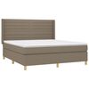 vidaXL Cama box spring colch&oacute;n y luces LED tela gris taupe 160x200 cm