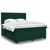 vidaXL Cama box spring con colch&oacute;n terciopelo verde oscuro 180x200 cm