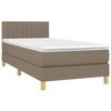 vidaXL Cama box spring con colch&oacute;n tela gris taupe 90x190 cm