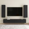 vidaXL Mueble pared TV madera contrachapada negro 30,5x30x110 cm