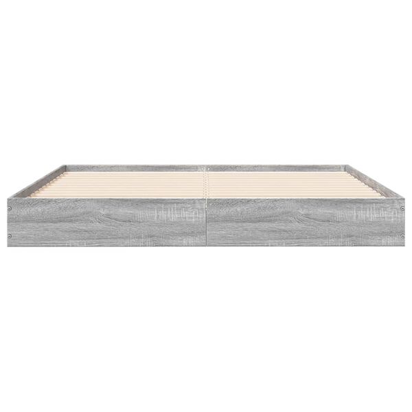 vidaXL Estructura de cama madera de ingenier&iacute;a gris Sonoma 135x190 cm