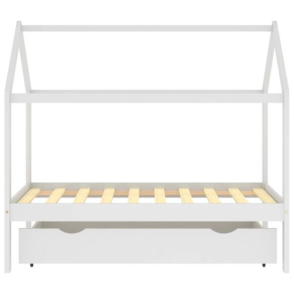 vidaXL Estructura cama niños con cajón madera pino blanco 80x160 cm