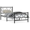 vidaXL Estructura cama sin colch&oacute;n con estribo metal negro 90x190 cm