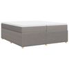 vidaXL Cama box spring con colch&oacute;n tela gris taupe 200x200 cm