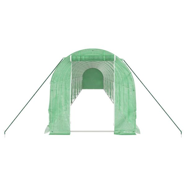 vidaXL Invernadero con estructura de acero verde 28 m² 14x2x2 m