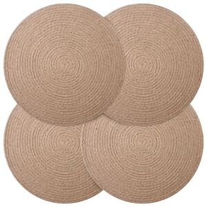 vidaXL Manteles de yute 4 pcs Natural &Oslash; 30 cm 100% Yute Tossa