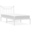vidaXL Estructura cama sin colch&oacute;n con cabecero metal blanco 90x190 cm
