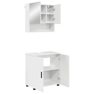 vidaXL Juego de muebles de ba&ntilde;o Montaje en la pared 2 pcs brillante