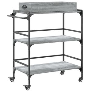 vidaXL Carrito de cocina madera ingenier&iacute;a gris Sonoma 81,5x41x92,5 cm