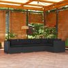 vidaXL Set de muebles de jardín 5 pzas y cojines ratán sintético negro
