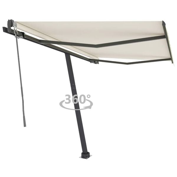 vidaXL Toldo de pie autom&aacute;tico crema 350x250 cm