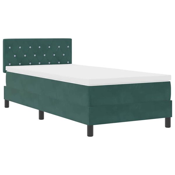 vidaXL Cama tipo Box Spring Verde oscuro 90 x 190 cm Terciopelo