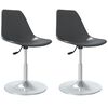 vidaXL Sillas de comedor giratorias 2 unidades PP gris