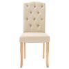 vidaXL Sillas de comedor 6 unidades tela color crema