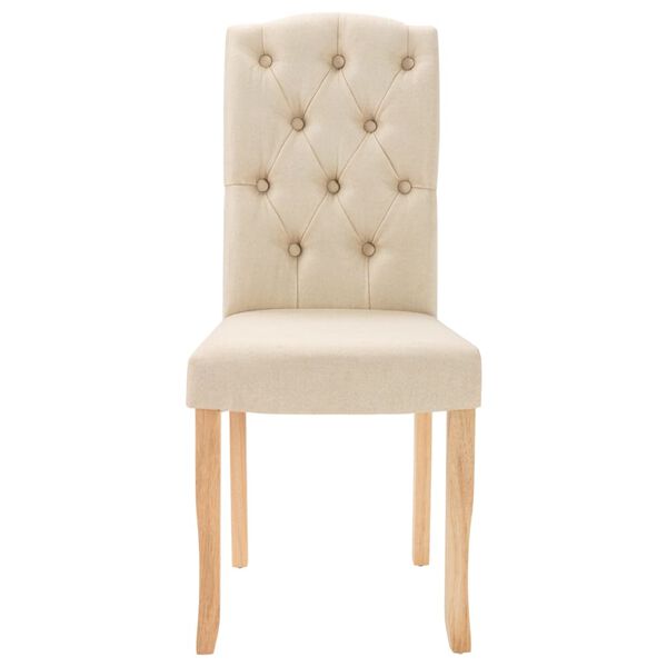 vidaXL Sillas de comedor 6 unidades tela color crema