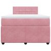 vidaXL Cama box spring con colch&oacute;n terciopelo rosa 120x190 cm