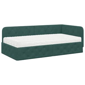 vidaXL Estructura de cama en esquina Verde oscuro 90 x 200 cm