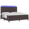 vidaXL Cama tipo Box Spring con LED Marr&oacute;n oscuro 200 x 200 cm tela