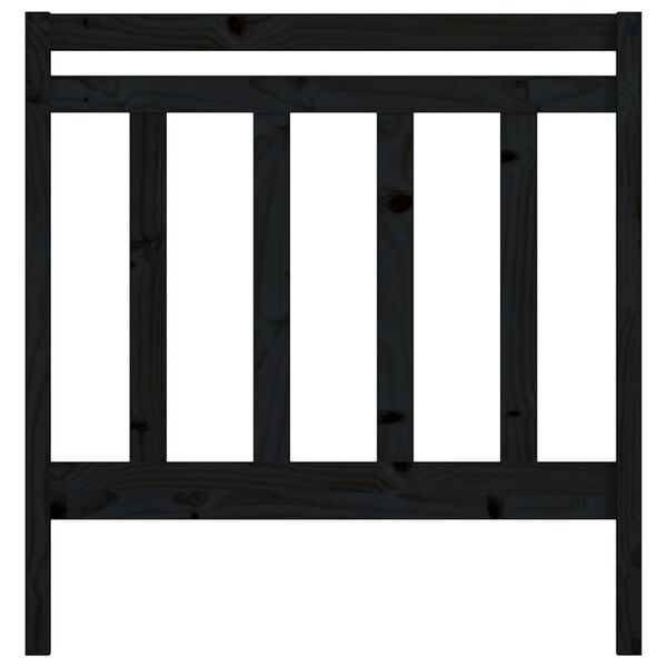 vidaXL Cabecero de cama madera maciza de pino negro 96x4x100 cm