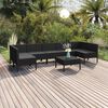 vidaXL Set de muebles de jard&iacute;n 8 pzas y cojines rat&aacute;n sint&eacute;tico negro