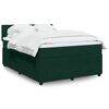 vidaXL Cama box spring con colch&oacute;n terciopelo verde oscuro 160x200 cm