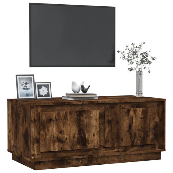 vidaXL Mesa de centro madera contrachapada roble ahumado 102x50x44 cm