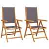 vidaXL Sillas plegables 2 uds madera maciza acacia y tela antracita