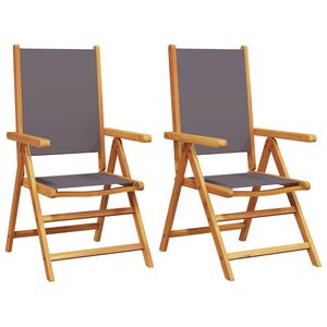 vidaXL Sillas plegables 2 uds madera maciza acacia y tela antracita