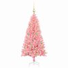 vidaXL Árbol de Navidad con 150 LED con soporte Rosa 120 cm PVC