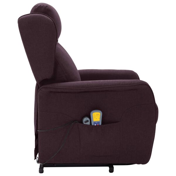 vidaXL Sillón de masaje elevable tela morado