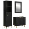 vidaXL Juego de muebles de ba&ntilde;o 3 pzas madera contrachapada negro