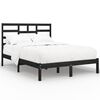 vidaXL Estructura cama doble sin colch&oacute;n madera maciza negro 135x190cm