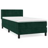 vidaXL Cama box spring con colch&oacute;n terciopelo verde oscuro 90x200 cm