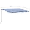 vidaXL Toldo de pie autom&aacute;tico azul y blanco 400x300 cm