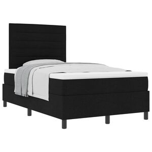 vidaXL Cama tipo Box Spring con colch&oacute;n Negro 120 x 190 cm tela