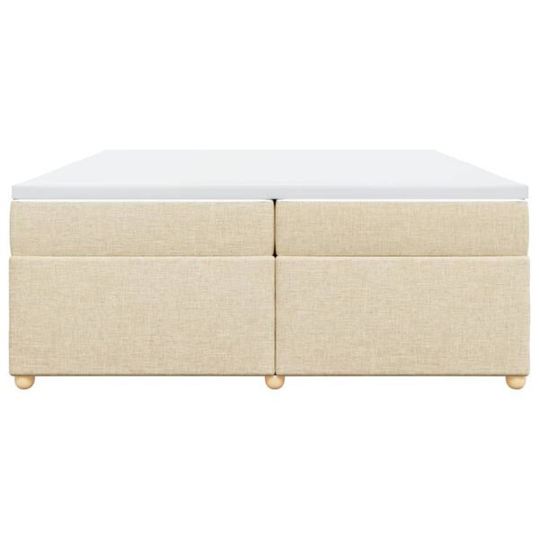 vidaXL Cama box spring con colch&oacute;n tela color crema 200x200 cm